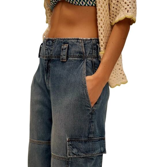 ETICA Juni Relaxed Cargo Jeans sz 27 28 NWT $238 MSRP Anthropologie Revolve - Picture 6 of 12